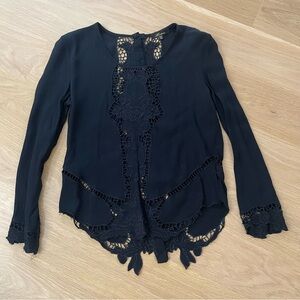 Lace cut out top black size xs
